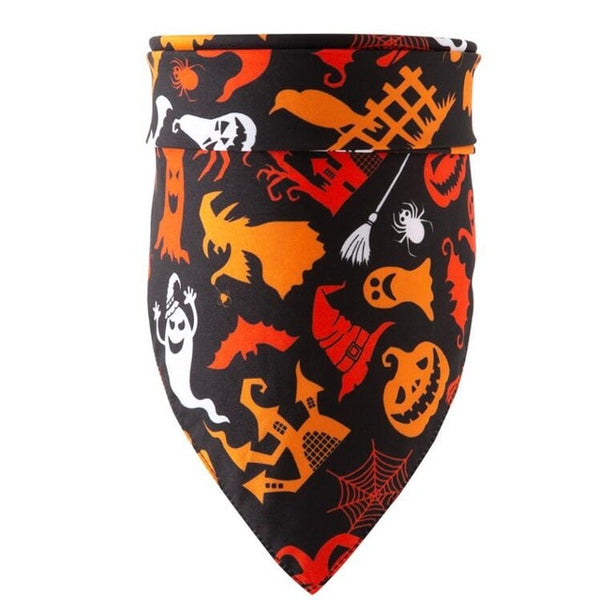 Christmas Pet Dog Bandana Small Large Dog Bibs Towel Scarf Halloween Pumpkin Printing Puppy Pet Grooming Costume Accessories