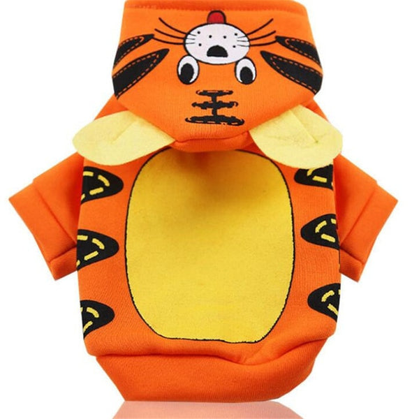 New Winter Pet Dog Cat Costumes Cartoon Animal Duck Owl Tiger Dinosaur Cosplay Clothing For Puppy Halloween Warm Dogs Hoodies