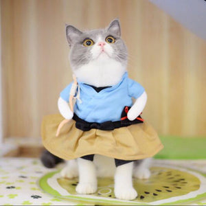 Funny Cat Dog Costume Uniform Suit Cat Clothes Costume Puppy Clothes Dressing Up Suit Party Clothing For Cat Cosplay Clothes 58