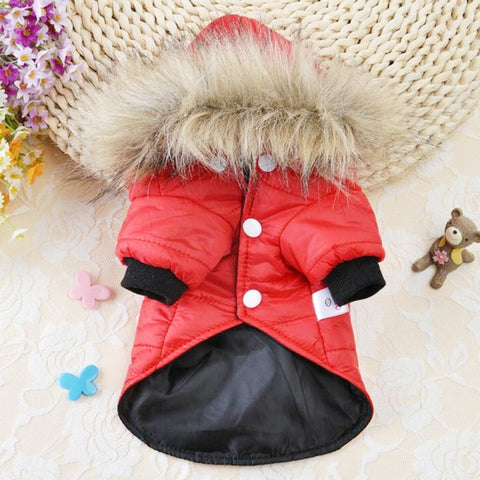 5 Sizes Pet Dog Coat Winter Warm Small Dog Clothes For Chihuahua Soft Fur Hood Puppy Jacket Clothing