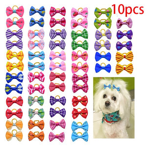 10/20/30pcs Dog Grooming Bows mix 30colours Cat dog Hair Bows Small Pog Grooming Accessories Dog Hair Rubber Bands Pet Supplier