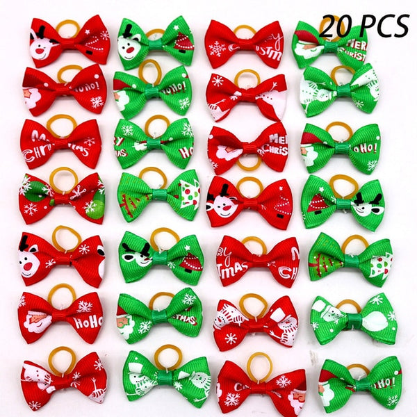 10/20/30pcs Dog Grooming Bows mix 30colours Cat dog Hair Bows Small Pog Grooming Accessories Dog Hair Rubber Bands Pet Supplier