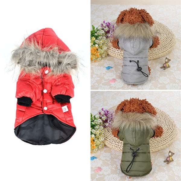 Clothes For Chihuahua Soft Fur Hood Puppy Jacket Clothing for Chihuahua Small Large Dogs Pet Dog Coat Winter Warm Small Dog