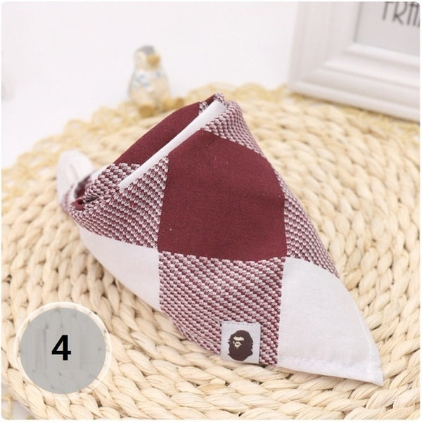 Dog Bandanas Large Pet Scarf Pet Bandana For Dog Cotton Plaid WashableBow ties Collar Cat Dog Scarf Large Dog Accessories