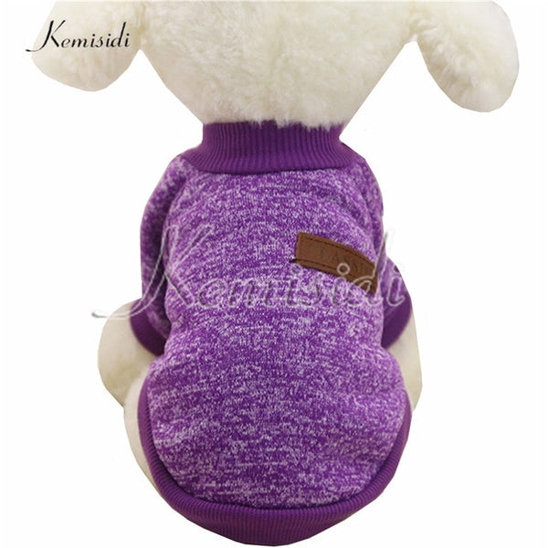 KEMISIDI Dog Clothes Ten Colors Classic Fashion Wool Sweater Dog And Cat Autumn And Winter Sweet Fleece Clothing