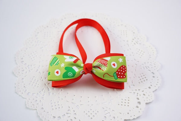 1 Pieces Cute Christmas Pet Supplies Handmade Ribbon Dog Bow Ties 8 Colors Cat Neck Tie Dog Accessories