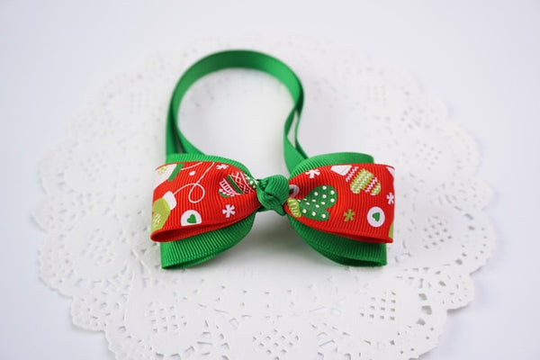 1 Pieces Cute Christmas Pet Supplies Handmade Ribbon Dog Bow Ties 8 Colors Cat Neck Tie Dog Accessories