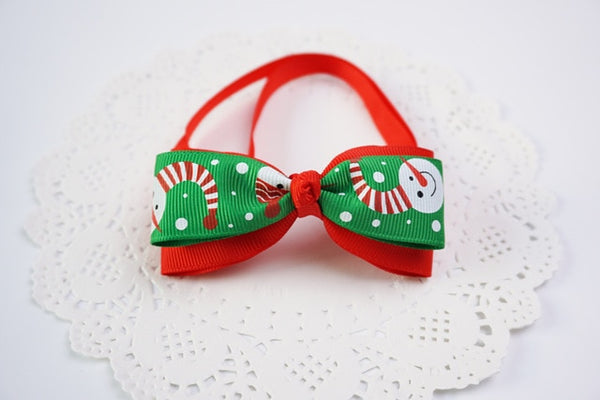 1 Pieces Cute Christmas Pet Supplies Handmade Ribbon Dog Bow Ties 8 Colors Cat Neck Tie Dog Accessories