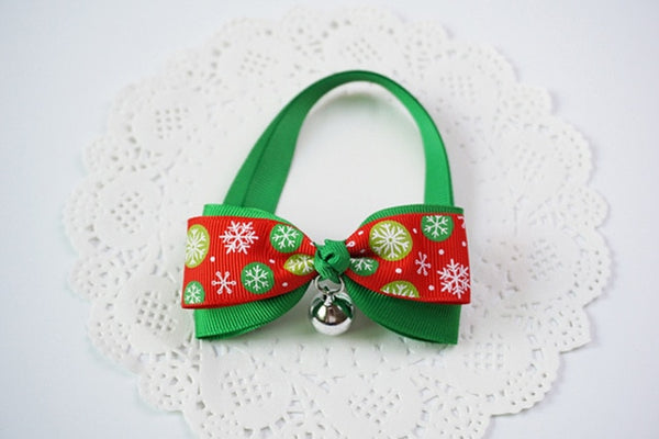 1 Pieces Cute Christmas Pet Supplies Handmade Ribbon Dog Bow Ties 8 Colors Cat Neck Tie Dog Accessories