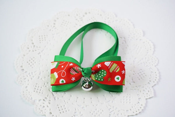 1 Pieces Cute Christmas Pet Supplies Handmade Ribbon Dog Bow Ties 8 Colors Cat Neck Tie Dog Accessories