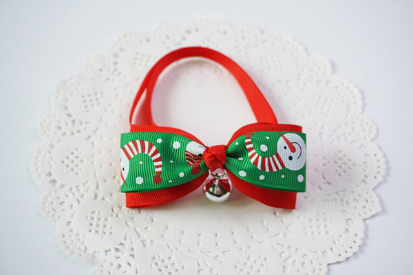 1 Pieces Cute Christmas Pet Supplies Handmade Ribbon Dog Bow Ties 8 Colors Cat Neck Tie Dog Accessories