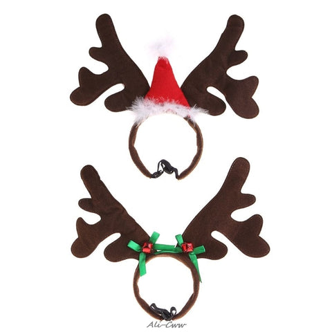 Christmas Pet Headband Deer Horn Hat Costume Dog Puppy Cat Cosplay Party Product Headwear Caps Hat for Dog Cats